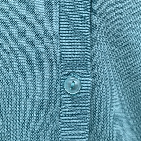 Talbots Short Sleeve Cardigan Sweater - Seafoam - Picture 5 of 11